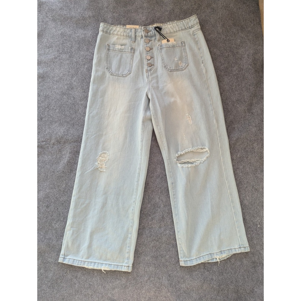Ban Jara Denim Jeans Womens Size 11/29 Super High Rise Wide Leg Crop Holy